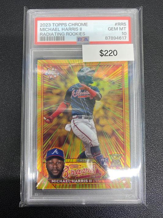 2023 Topps Chrome Michael Harris II Radiating Rookies PSA 10