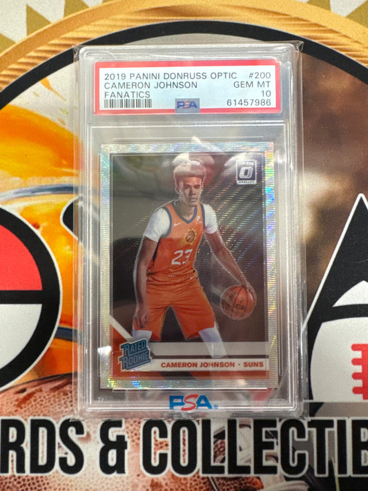 2019 Panini Donruss Optic NBA Cameron Johnson Rated Rookie Fanatics PSA 10