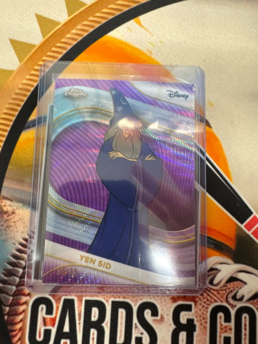 2025 Topps Chrome Disney Yen Sid Purple Wave Refractor /75