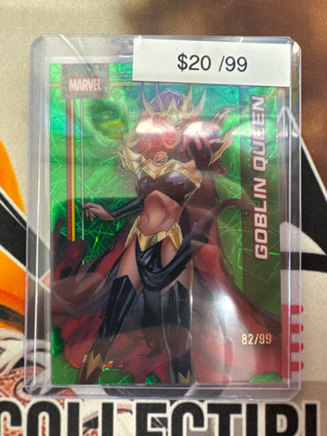 2026 Topps Chrome Marvel Goblin Queen Green Lazer Refractor /99