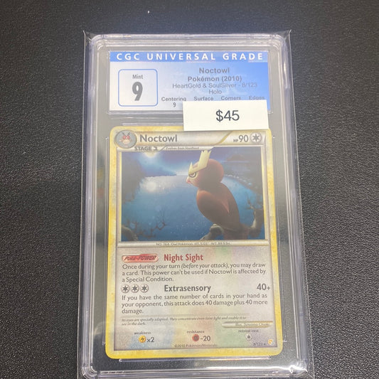 Pokémon Noctowl HeartGold & SoulSilver Holo 8/123 CGC 9