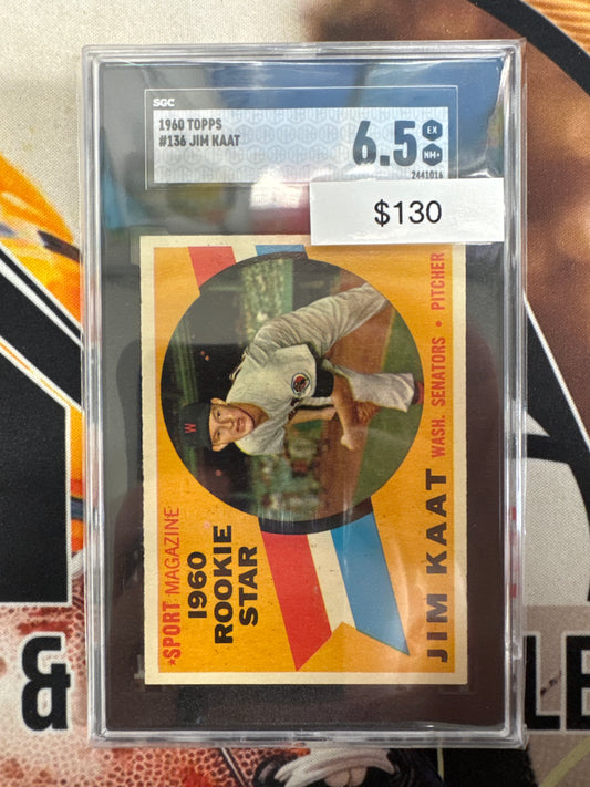 1960 Topps MLB Jim Kaat Sport Magazine Rookie Star SGC 6.5