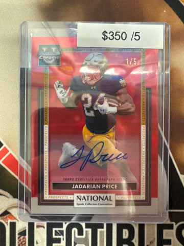 2026 Bowman Chrome U X The National Jadarian Price Autograph Red Refractor /5