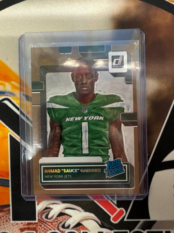 2022 Panini Donruss NFL Ahmad “Sauce” Gardner Rated Rookie Bronze Canvas /100