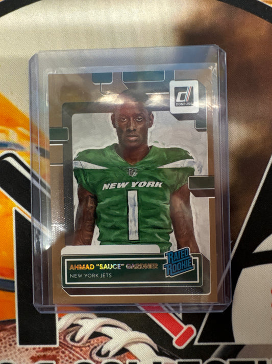2022 Panini Donruss NFL Ahmad “Sauce” Gardner Rated Rookie Bronze Canvas /100