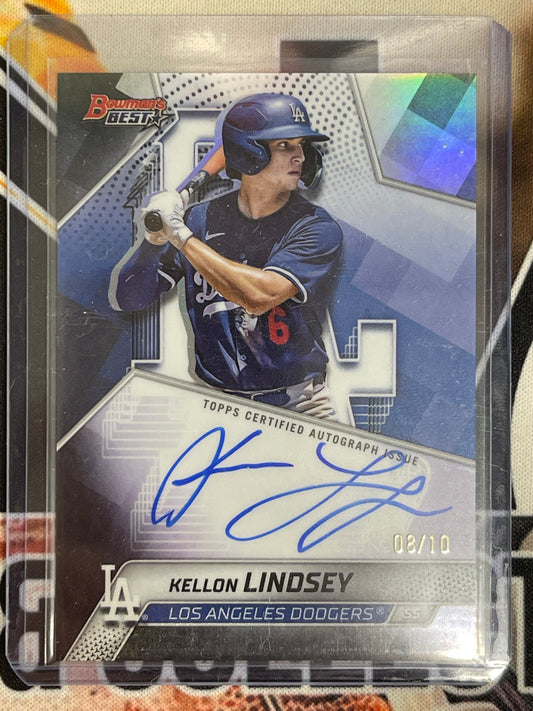 2025 Bowman’s Best Baseball Kellon Lindsey Best Of 2025 Auto /10