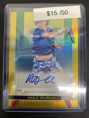 2024 Topps Chrome Tennis Max Purcell Gold Refractor Auto /50