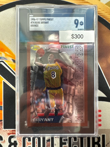 1996-97 Topps Finest NBA Kobe Bryant Roomie Apprentices Bronze SGC 9