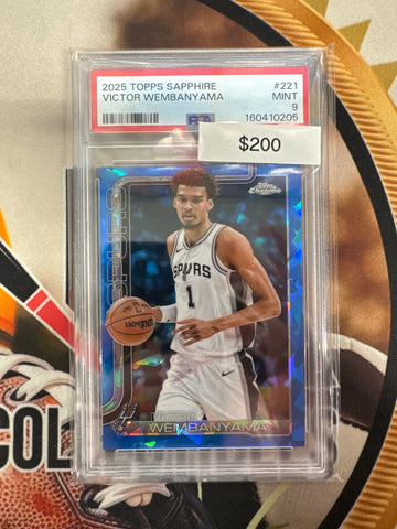 2025 Topps Chrome NBA Sapphire Victor Wembanyama PSA 9