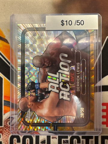 2026 Topps Chrome UFC Derrick Lewis All-Action Gold Geometric Refractor /50