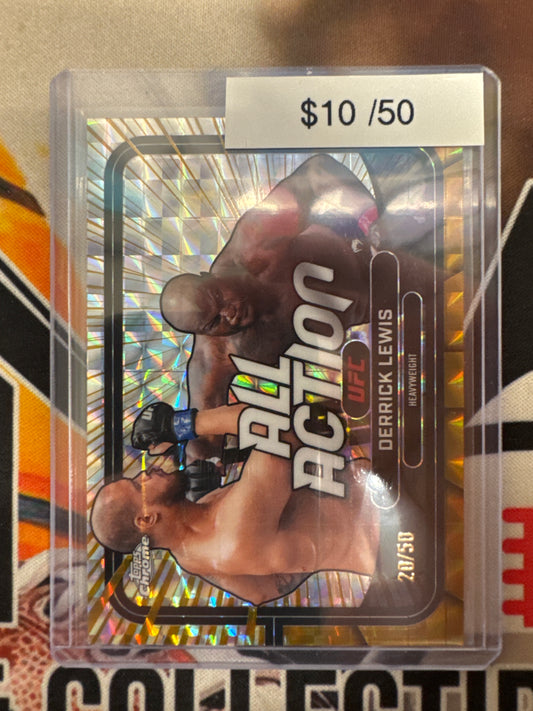 2026 Topps Chrome UFC Derrick Lewis All-Action Gold Geometric Refractor /50