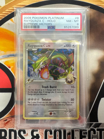 2009 Pokémon Platinum Rayquaza C Holo 8/147 Supreme Victors PSA 8