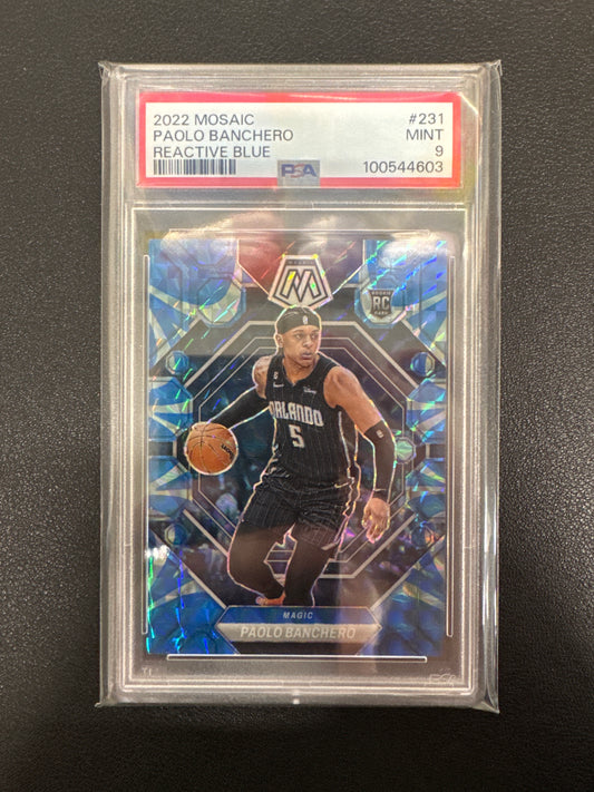 2022 Panini Mosaic Paolo Banchero Rookie Reactive Blue PSA 9