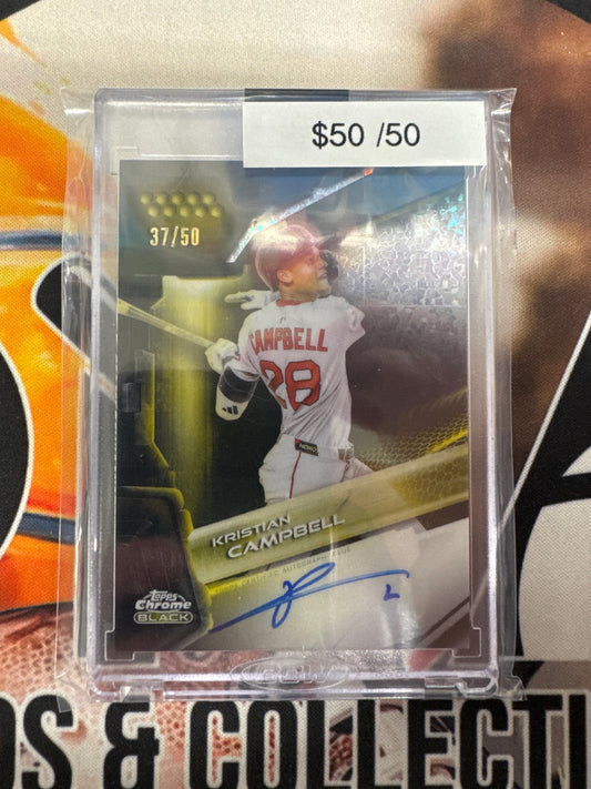 2026 Topps Chrome Black MLB Kristian Campbell Gold Mini Diamond Refractor Autograph /50