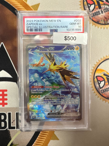 Pokemon Zapdos ex Mew (151) 202/165 SIR PSA 10