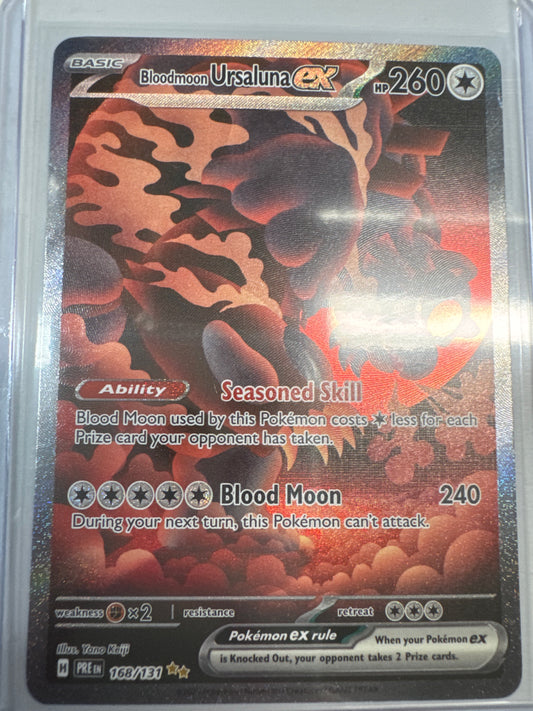 Pokemon Bloodmoon Ursaluna ex 168/131 Prismatic Evolutions