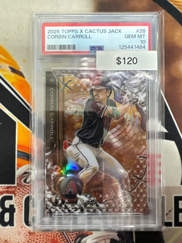 2025 Topps Chrome X Cactus Jack MLB Corbin Carroll PSA 10
