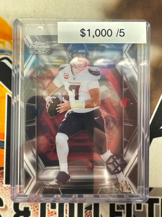 2026 Topps Chrome Black NFL CJ Stroud Depth Of Darkness Case Hit Red Refractor /5