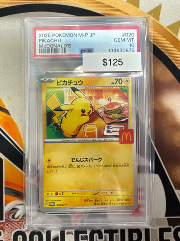 2025 Pokemon Japanese Pikachu 020 Promo McDonalds PSA 10