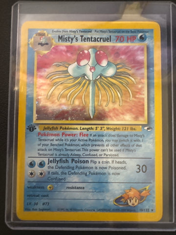 Pokemon Misty’s Tentacruel 1st edition 10/132 holo Gym Heroes LP