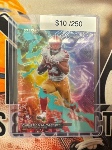 2026 Topps Resurgence NFL Christian McCaffrey Circuit Breakers Aqua Surge Refractor /250