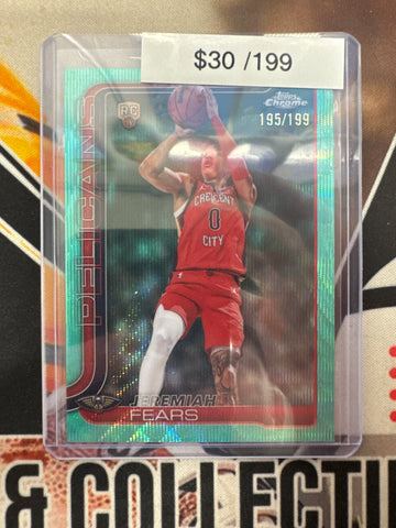 2026 Topps Chrome NBA Update Jeremiah Fears Rookie Teal Wave Refractor /199