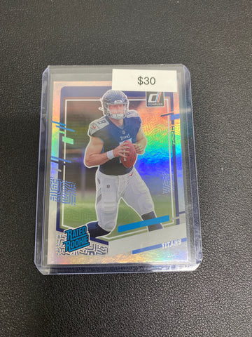 2023 NFL Donruss Will Levis No Name Silver Rated Rookie