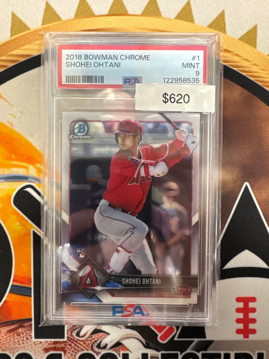 2018 Bowman Chrome Shohei Ohtani Rookie PSA 9