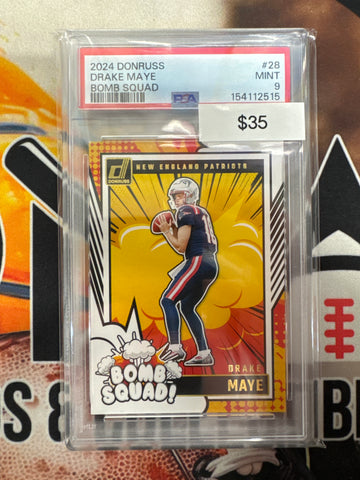 2024 Panini Donruss NFL Drake Maye Bomb Squad PSA 9