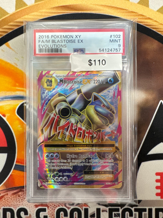 Pokemon M Blastoise EX 102/108 PSA 9