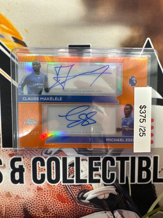 2026 Topps Chrome English Premier League Claude Makelele & Michael Essien Dual Autograph Orange /25
