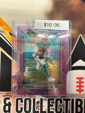 2022 Panini Prizm NFL Mike Gesicki Purple Disco Prizm /35
