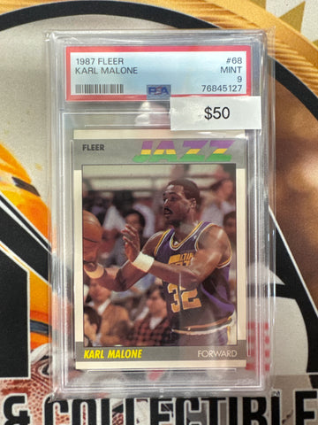 1987 Fleer Basketball Karl Malone PSA 9