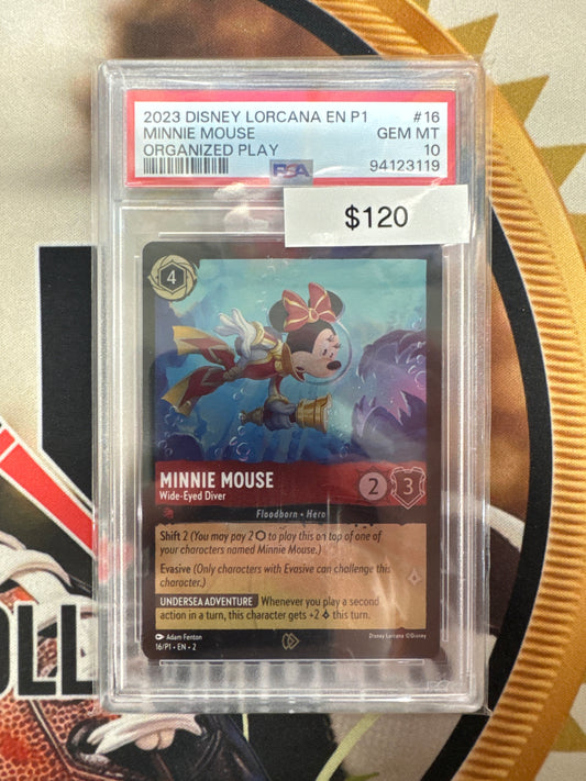 Disney Lorcana Organized Play Minnie Mouse PSA 10