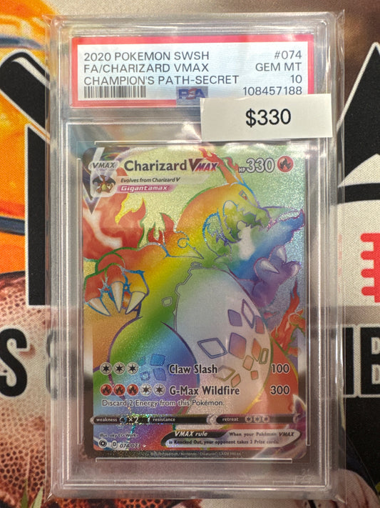 Pokémon Charizard VMAX Champion’s Path Secret 074/073 PSA 10