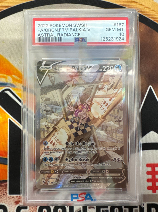 2022 Pokémon SWSH Full Art Origin Forme Palkia V Astral Radiance 167/189 PSA 10