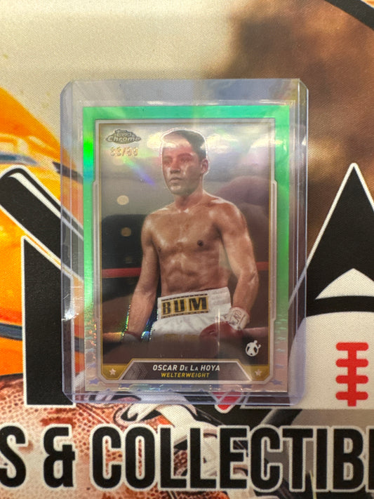 2024 Topps Chrome Boxing Oscar De La Hoya Green Refractor /99