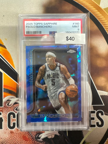 2025 Topps Chrome NBA Sapphire Paolo Banchero PSA 9