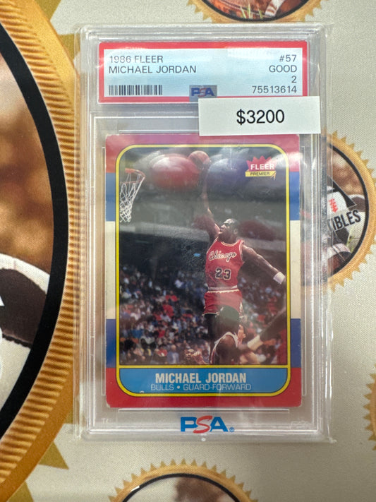 1986 Fleer NBA Michael Jordan Rookie PSA 2