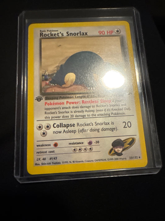 Pokemon Rocket’s Snorlax 1st edition 33/132 Gym Heroes
