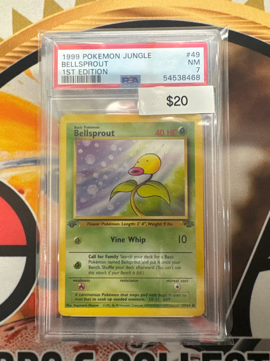 1999 Pokémon Jungle Bellsprout 49/64 1st Edition PSA 7