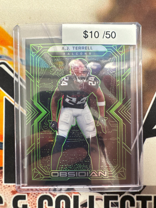 2022 Panini Obsidian NFL A.J. Terrell Green Etch Prizm /50