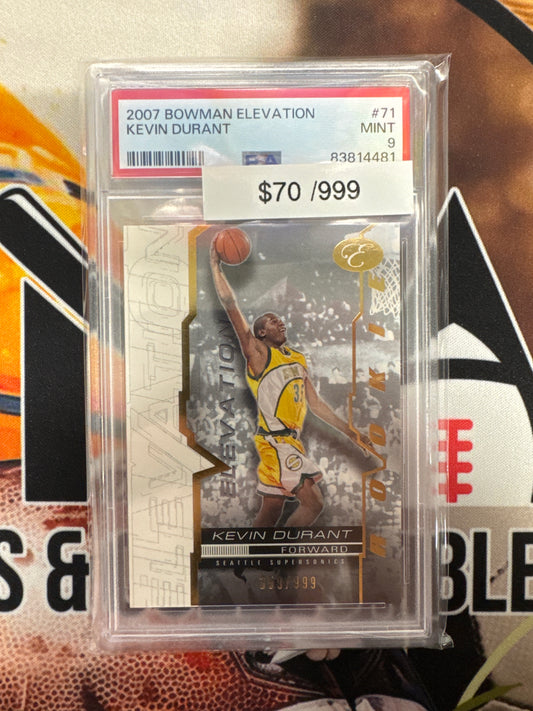 2007 Bowman Elevation NBA Kevin Durant Rookie /999 PSA 9