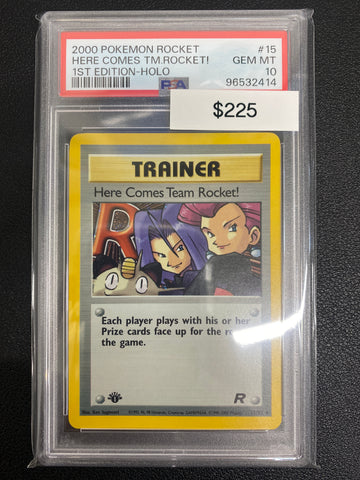 Pokémon 1st Edition Team Rocket Here Comes Team Rocket! Holo PSA 10