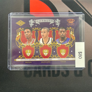 2010 NBA Stephen Curry Brandon Jennings Tyreke Evans Crown Royale Rookie Royalty