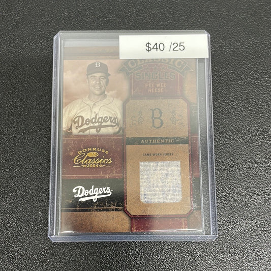 2004 MLB Donruss Playoff Classic Pee Wee Reese Patch /25