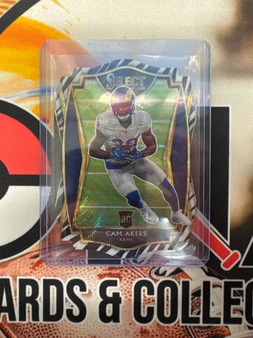 2020 Panini Select NFL Cam Akers Rookie Zebra Die-Cut