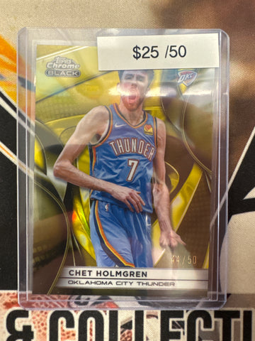 2026 Topps Chrome Black NBA Chet Holmgren Gold Refractor /50