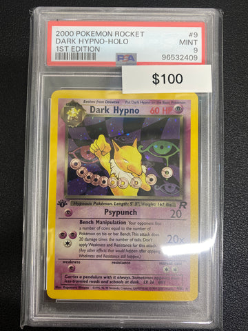 Pokémon 1st Edition Team Rocket Dark Hypno Holo PSA 9