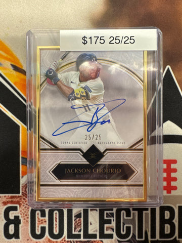 2025 Topps Definitive Collection MLB Jackson Chourio Gold Framed Autograph 25/25